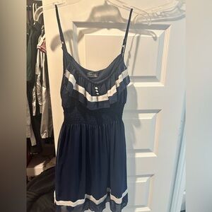 Cute Navy blue and White dress,